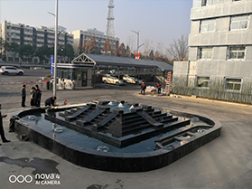 南京江北新区公安分局广场彩色景观喷泉2019-12